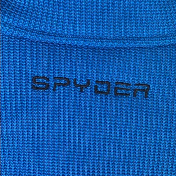 SPYDER Blue Fleece Lined Knit Jacket | L - Picture 5 of 10